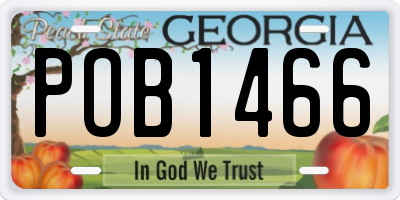 GA license plate POB1466