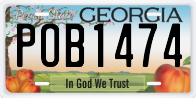 GA license plate POB1474