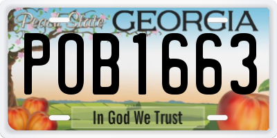 GA license plate POB1663