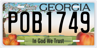 GA license plate POB1749