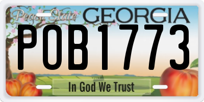 GA license plate POB1773