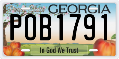 GA license plate POB1791