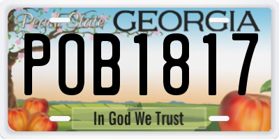 GA license plate POB1817
