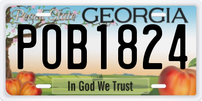 GA license plate POB1824