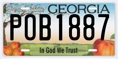GA license plate POB1887
