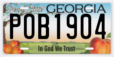 GA license plate POB1904