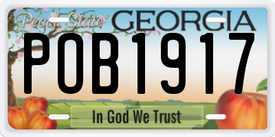 GA license plate POB1917