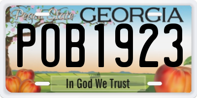 GA license plate POB1923