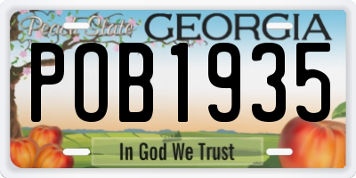 GA license plate POB1935