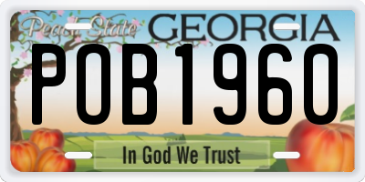 GA license plate POB1960