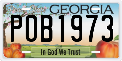 GA license plate POB1973