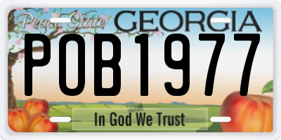 GA license plate POB1977