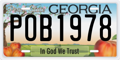 GA license plate POB1978