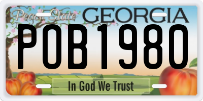GA license plate POB1980