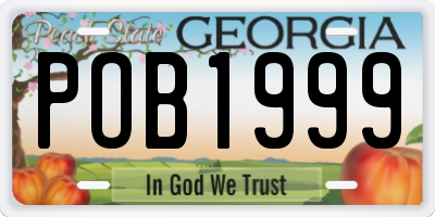 GA license plate POB1999