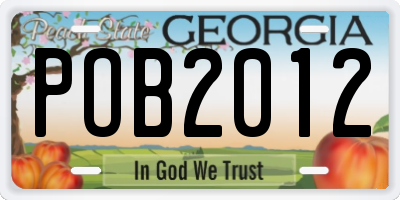 GA license plate POB2012