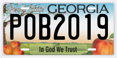 GA license plate POB2019