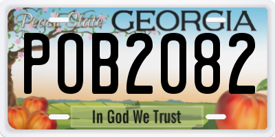 GA license plate POB2082