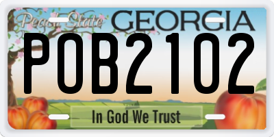GA license plate POB2102