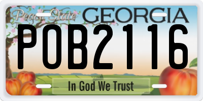 GA license plate POB2116