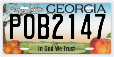 GA license plate POB2147