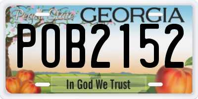 GA license plate POB2152