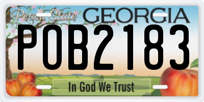 GA license plate POB2183