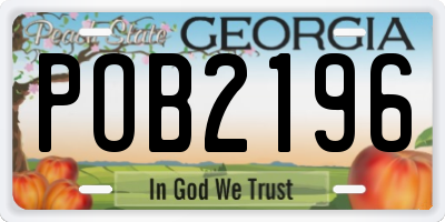 GA license plate POB2196