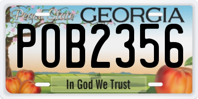 GA license plate POB2356