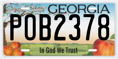 GA license plate POB2378