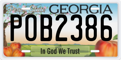 GA license plate POB2386