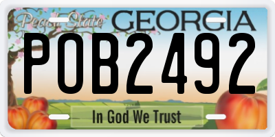 GA license plate POB2492