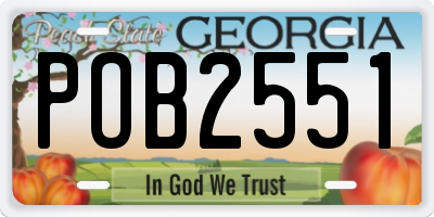 GA license plate POB2551