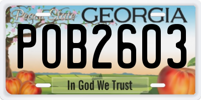 GA license plate POB2603