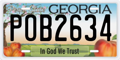 GA license plate POB2634