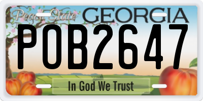 GA license plate POB2647