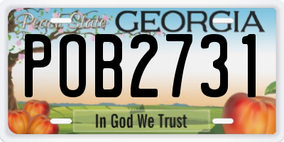 GA license plate POB2731