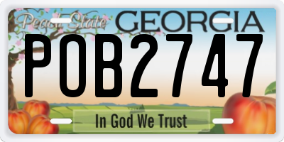 GA license plate POB2747