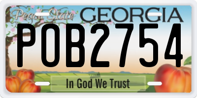 GA license plate POB2754