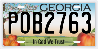 GA license plate POB2763