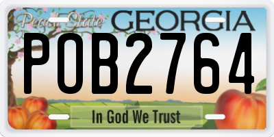 GA license plate POB2764