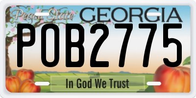 GA license plate POB2775