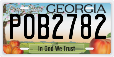 GA license plate POB2782