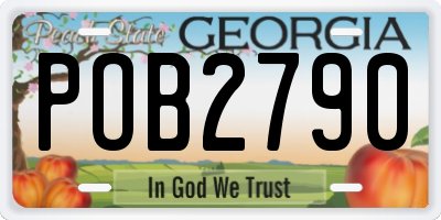GA license plate POB2790