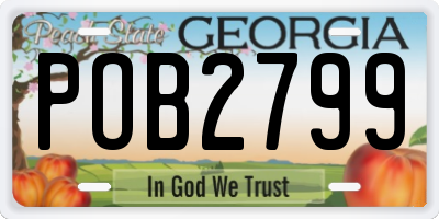 GA license plate POB2799