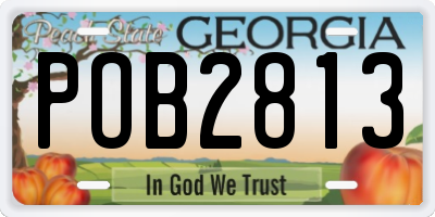 GA license plate POB2813