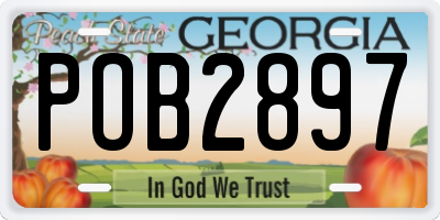 GA license plate POB2897