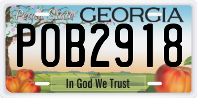 GA license plate POB2918