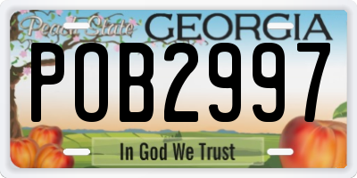 GA license plate POB2997