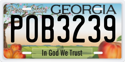 GA license plate POB3239